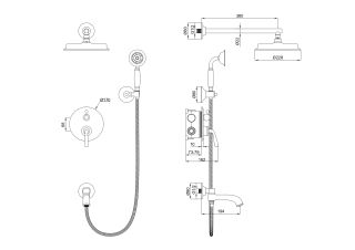 Душевой комплект Wonzon & Woghand Steam WW-88939008-MB чёрный матовый